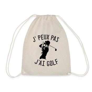 Je peux pas j'ai golf Humour drôle cadeau golfeur - Sac de sport léger - nature - Devant