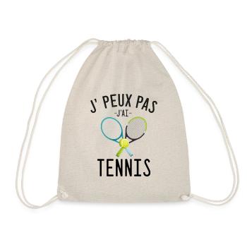 J'peux pas j'ai tennis cadeau humour sport tennis - Sac de sport léger - nature - Devant