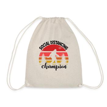 Social Distancing Champion BigFoot Retro Camping - Drawstring Bag - nature - Front