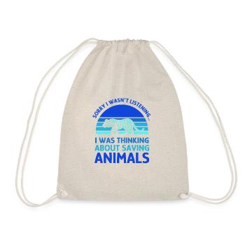 Thinking About Animals Tiger Sahara Desert Animal - Drawstring Bag - nature - Front