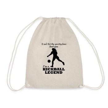 Kickball-Spielerin Pretty Kickball Girl Lustiges - Turnbeutel - Natur - Vorne