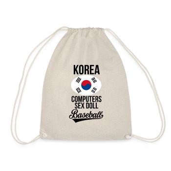 Korea Funny Men's Baseball Asian Korean Techie - Drawstring Bag - nature - Front