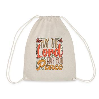 Happy May The Lord Give You Peace Religious Christ - Drawstring Bag - nature - Front