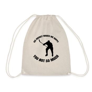 Eishockey Wintersport Eishockeyteam Geschenk - Turnbeutel - Natur - Vorne