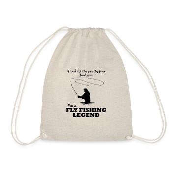 Fly Fishing Ironic Quote Fisherwoman Trout - Drawstring Bag - nature - Front