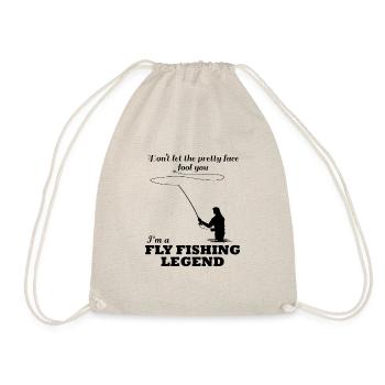 Pretty Fly Fishing Girl Ironic Saying Fisherwoman - Drawstring Bag - nature - Front