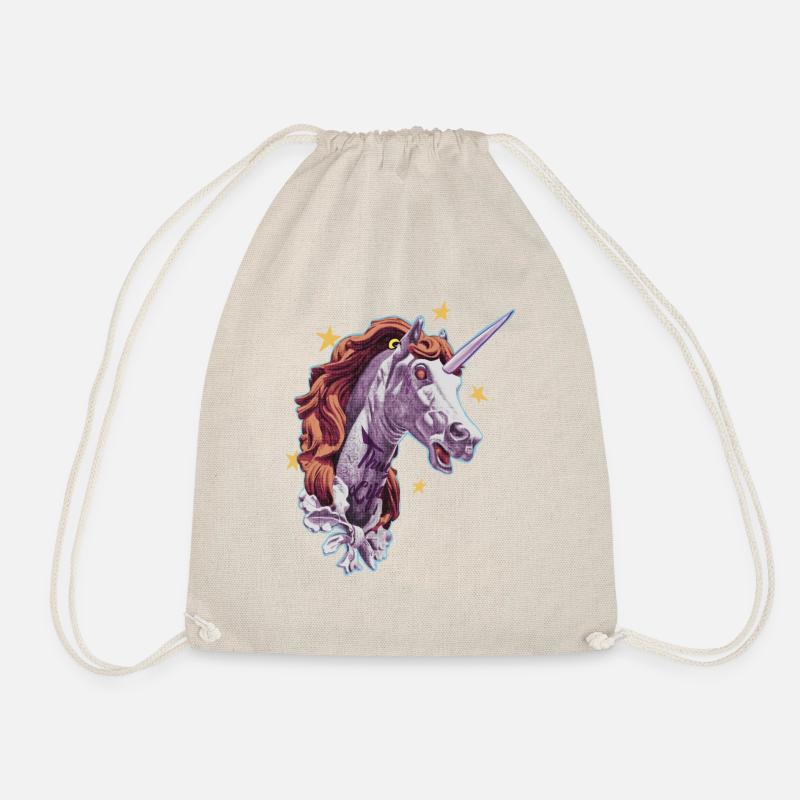 Unicorn difficult life - Drawstring Bag - nature