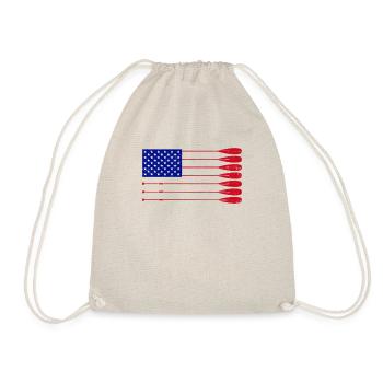 Cool Distressed American Flag Rowing Oar Funny - Drawstring Bag - nature - Front