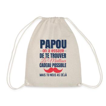 Papou Meilleur Cadeau Fête Des Pères Original Papy - Sac de sport léger - nature - Devant