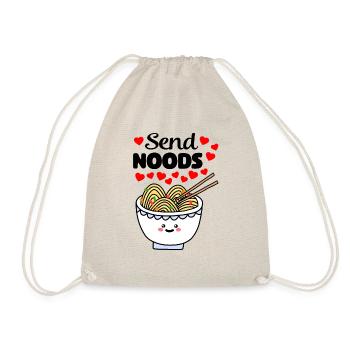 Kawaii Send Noods Love Ramen Noodles - Drawstring Bag - nature - Front