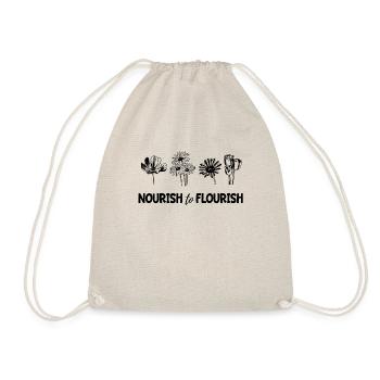 Mental Health Flowers Nourish To Flourish - Drawstring Bag - nature - Front