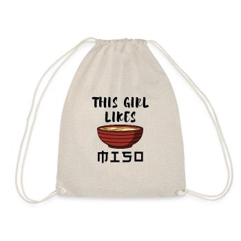 Girl Likes Miso Soup Japanese Ramen Food - Drawstring Bag - nature - Front