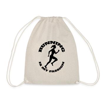 Joggerin Cardio Training rennen fit joggen laufen - Turnbeutel - Natur - Vorne