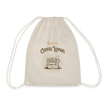 Queen of Coffee Lovers Retro Vintage Coffee Beans - Drawstring Bag - nature - Front