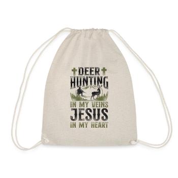 Buck Deer Hunting Hunter Jesus - Turnbeutel - Natur - Vorne