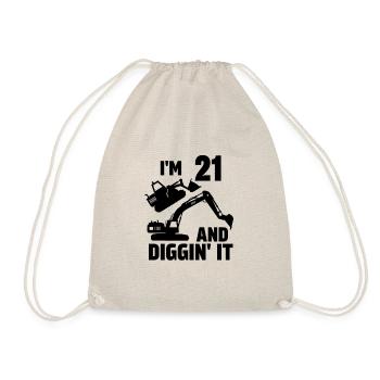I'm 21 and Diggin' It - Drawstring Bag - nature - Front