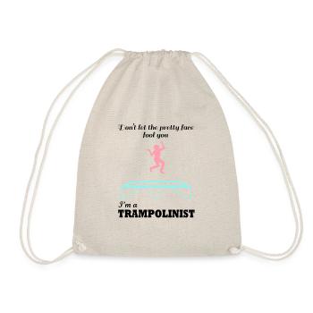 Ironic Quote Trampoline Jumping Trampolinist - Drawstring Bag - nature - Front