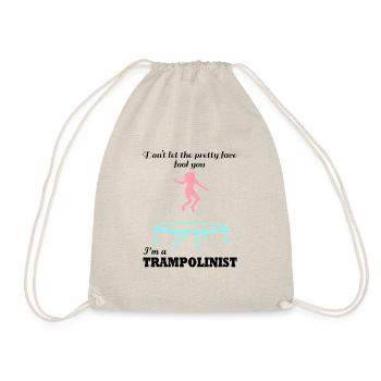 Trampoline Hobby Sports Jumping Ironic Saying - Drawstring Bag - nature - Front
