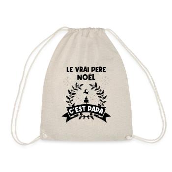 t-shirt fete des pères vrais papas ont une barbe - Sac de sport léger - nature - Devant