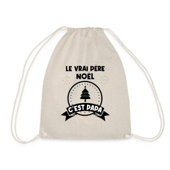 t-shirt fete des pères vrais papas ont une barbe - Sac de sport léger - nature - Devant