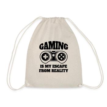 Gamer Funny Gambler Saying Gamble Gift Gaming - Drawstring Bag - nature - Front