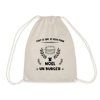 Tout ce que je veux pour Noël, un burger - Sac de sport léger - nature - Devant