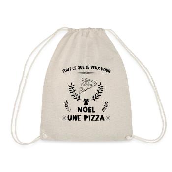 Tout ce que je veux pour Noël, Une pizza - Sac de sport léger - nature - Devant