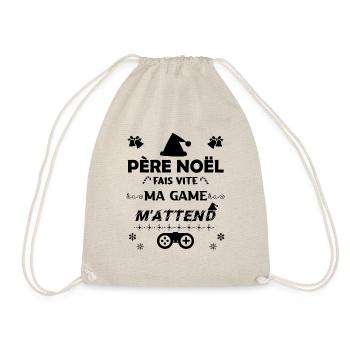 père noel passe vite ma game m'attend. - Sac de sport léger - nature - Devant