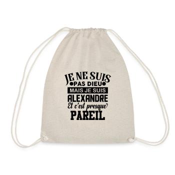 Tshirt homme Je suis pas dieu mais Alexandre - Sac de sport léger - nature - Devant