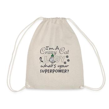 Drôle de dire chat fou maman superpoukin - Sac de sport léger - nature - Devant