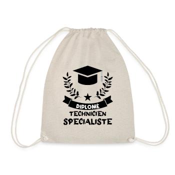 diplômé technicien spécialisé. - Sac de sport léger - nature - Devant