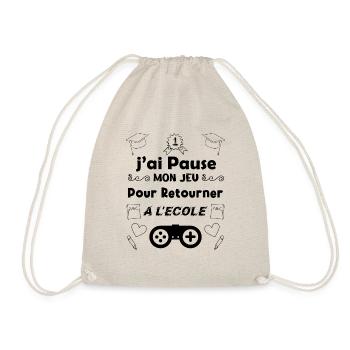 J’ai pausé mon jeu pour retourner à l’école. - Sac de sport léger - nature - Devant