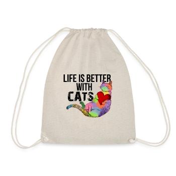 La vie est meilleure avec des chats colorés chatons d’enfants - Sac de sport léger - nature - Devant