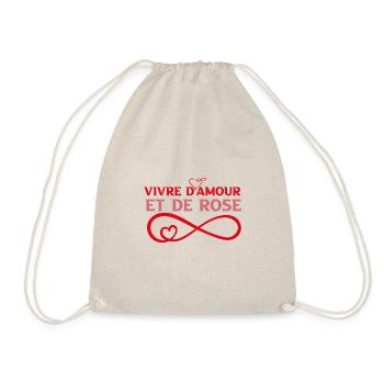vivre d amour et de rosé - Sac de sport léger - nature - Devant