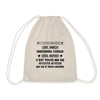 Cuisinier ma vocation, ma vie, mon univers - Sac de sport léger - nature - Devant