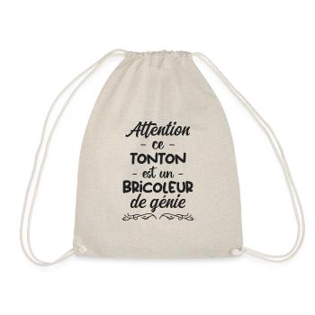 attention ce tonton est un bricoleur de génie - Sac de sport léger - nature - Devant