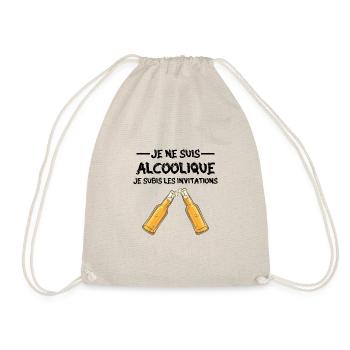 je ne suis pas alcoolique je subis les invitations - Sac de sport léger - nature - Devant