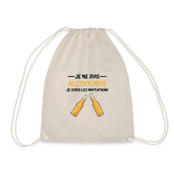 je ne suis pas alcoolique je subis les invitations - Sac de sport léger - nature - Devant