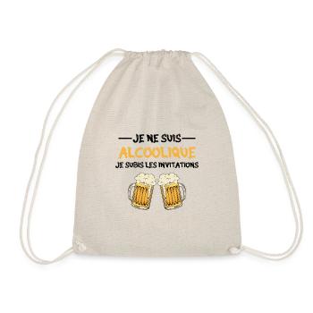 je ne suis pas alcoolique je subis les invitations - Sac de sport léger - nature - Devant
