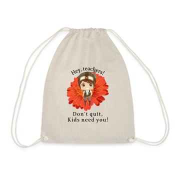 Hey, teachers! Don't quit, Kids need you!(black) - Sac de sport léger - nature - Devant