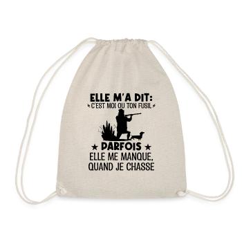 Elle m'a dit ton fusil ou moi, elle me manque - Sac de sport léger - nature - Devant