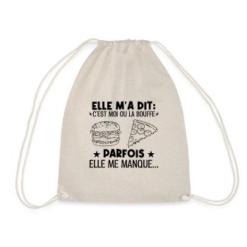 Elle a dit moi ou la bouffe elle me manque parfois - Sac de sport léger - nature - Devant