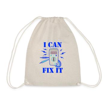 Fix That Electrician Funny Quote Electro Worker - Drawstring Bag - nature - Front