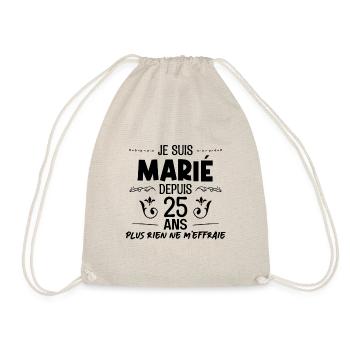 Marié depuis 25 ans rien ne m'effraie - Sac de sport léger - nature - Devant