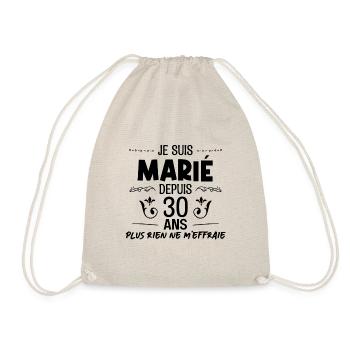 Marié depuis 30 ans rien ne m'effraie - Sac de sport léger - nature - Devant