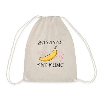 Bananas and Music Notes Eating Exotic Fruits - Drawstring Bag - nature - Front