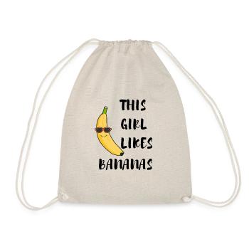 Girl Likes Bananas Citation drôle fruits tropicaux - Sac de sport léger - nature - Devant