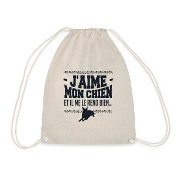 J aime mon chien - Sac de sport léger - nature - Devant