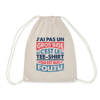Tee Shirt Homme Humour J'ai Pas Un Gros Bide - Sac de sport léger - nature - Devant