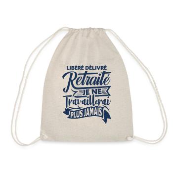Cadeau Départ Retraite Homme Humour Libéré Delivré - Sac de sport léger - nature - Devant
